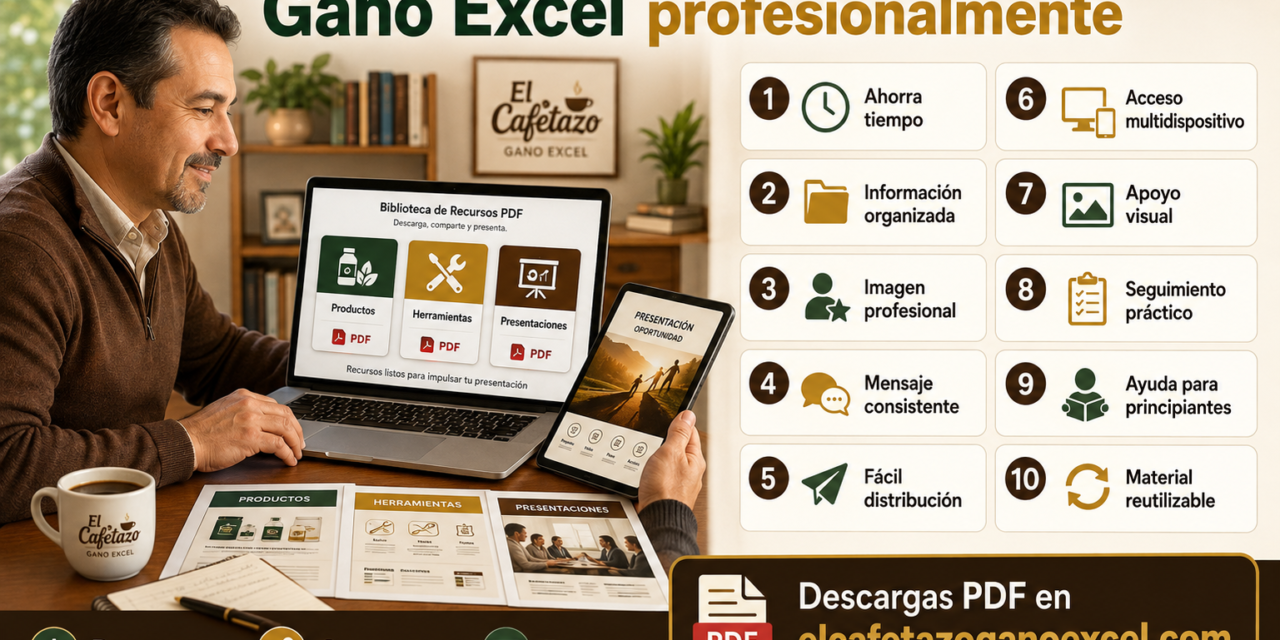 Materiales digitales para presentar Gano Excel profesionalmente