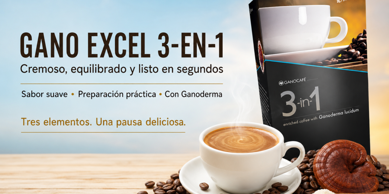 Gano Excel 3-en-1: cremosidad sabor y Ganoderma en una taza