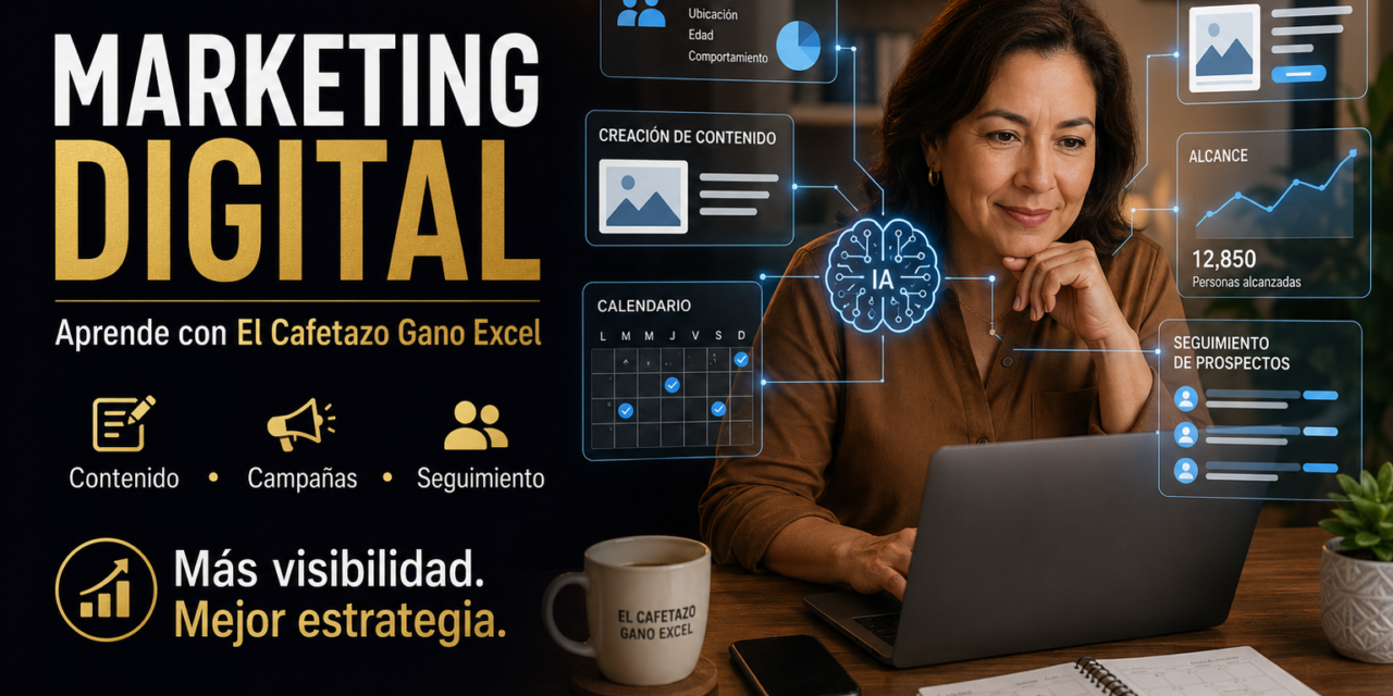 De invisible a estratégico: aprende Marketing Digital con El Cafetazo Gano Excel